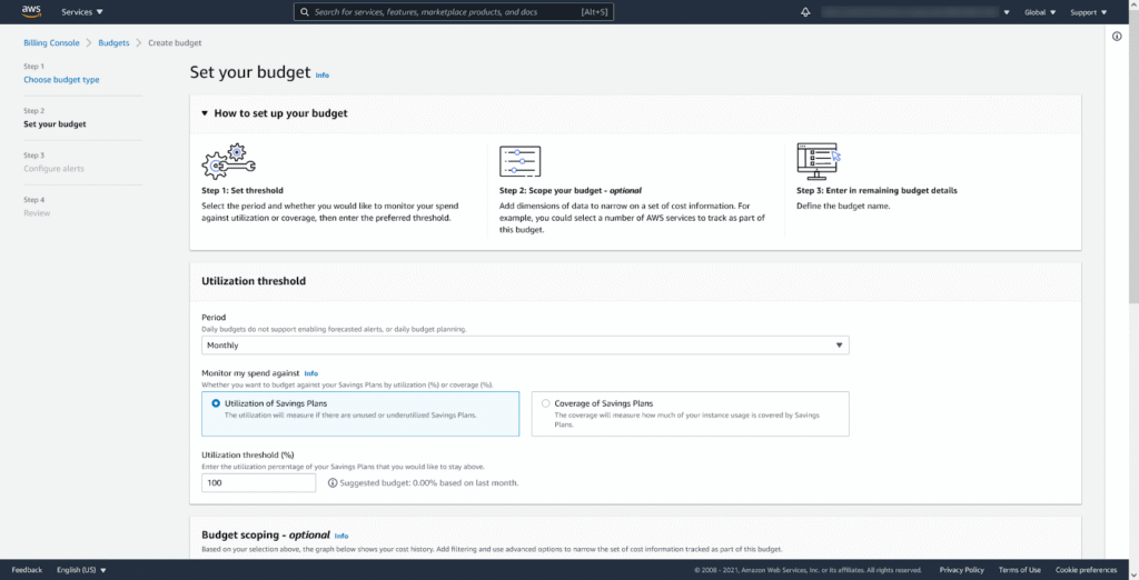 Creating AWS Budgets: Savings Plans and Cost Budget 9